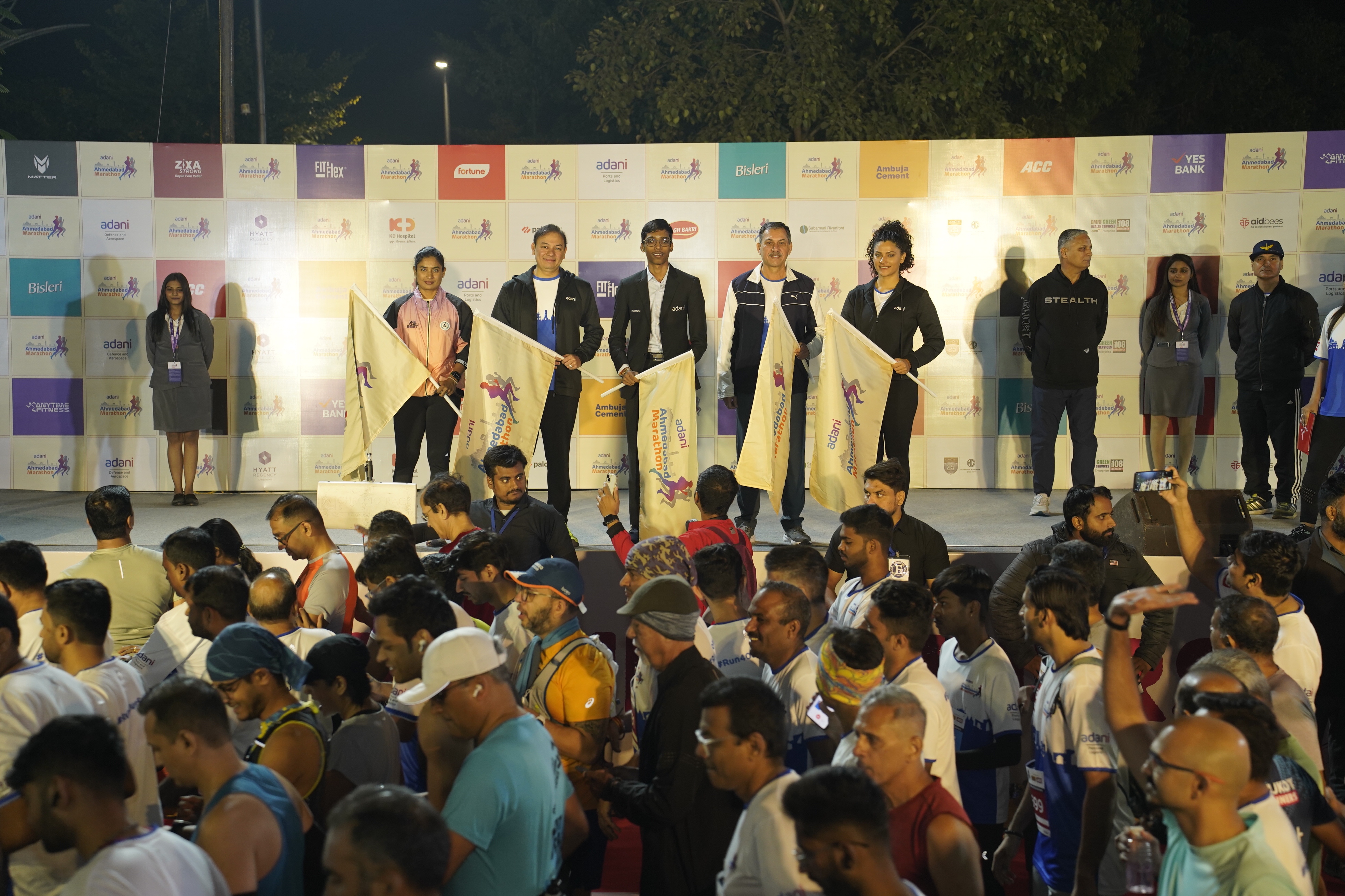 Adani Ahmedabad Marathon 2024 - Half Marathon Flag Off